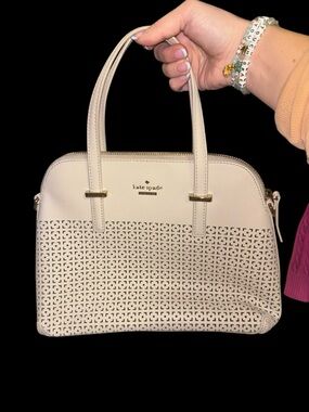 Kate Spade Cream Satchel with Gold Hardware